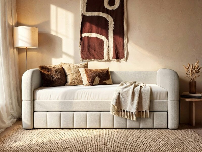 Flair Livia Day Bed with Trundle Cream