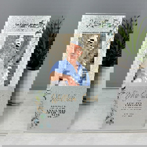 Personalised Memento Company Personalised In Loving Memory 4x4 Glitter Frame