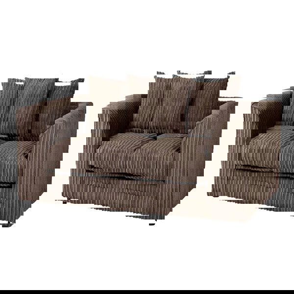 SQUAREBOXX Dylan Jumbo Cord 3+2 Seater Fabric Sofa in Chocolate