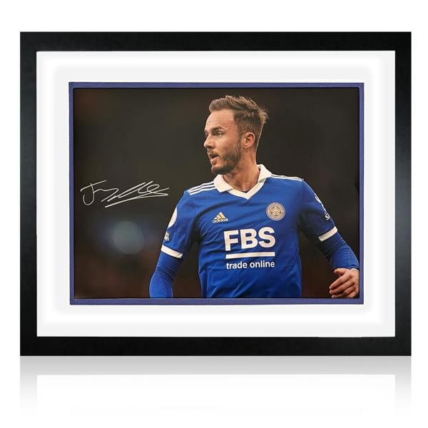 James Maddison Signed Framed Leicester City Deluxe Mount Frame