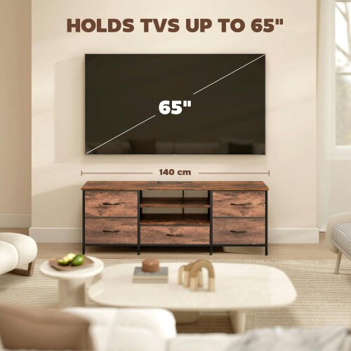 Wyld Haus Beladen 140cm Industrial Multi Storage TV Stand In Brown Grey And Black