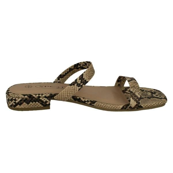 Spot On Ladies Spot On Snake Print Sandals F00254