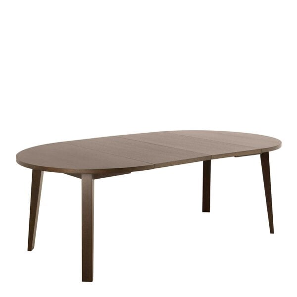 Wyld Haus Jyvaskyla 120cm Dark Oak Wood Round Extendable Dining Table