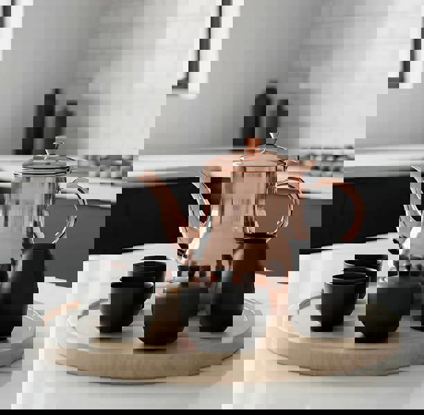 Anygleam Teapot Rose Gold Stainless Steel with Filter for Coffee, Tea, Oil and Liquid Seasonings Container Kettle