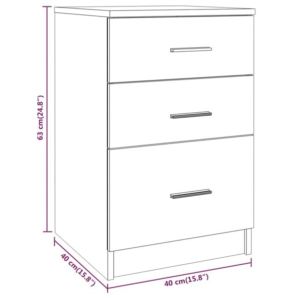 Berkfield Bed Cabinet Concrete Grey 40x40x63 cm Engineered Wood