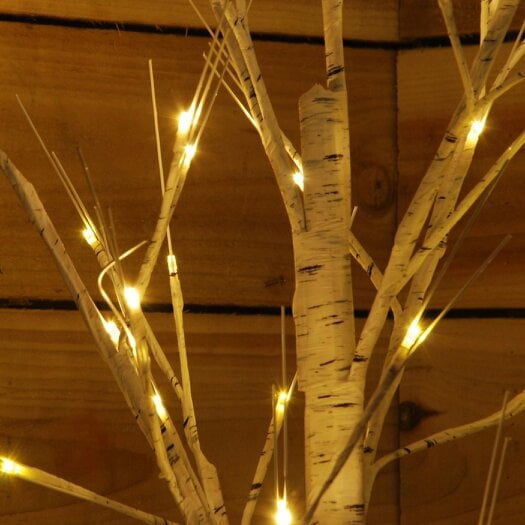 Samuel Alexander 2.4m (8ft) Indoor Outdoor Christmas Lit Birch Tree with 136 Warm White LEDs