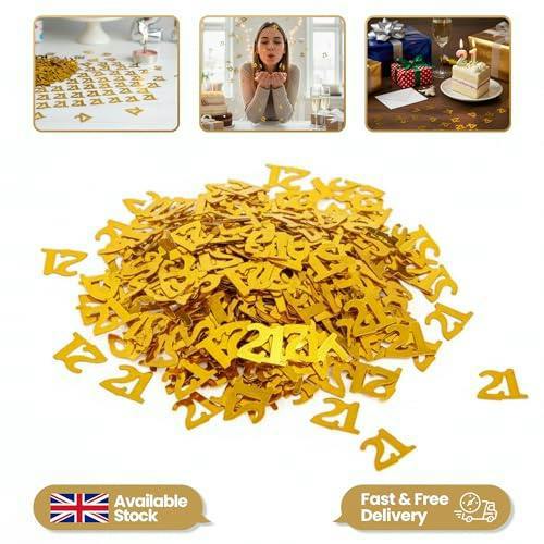 21st Birthday Gold Metallic Confetti Pack, Table Decoration in 1, 2 or 4 Packs image 4
