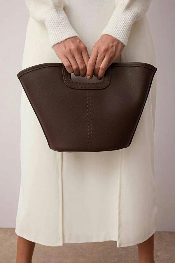 WOVCOR Stitch Detail Dual-Use Bucket Hand and Shoulder Bag