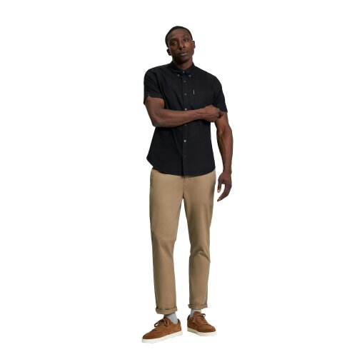 Ben Sherman Mens Signature Oxford Short-Sleeved Shirt - Black