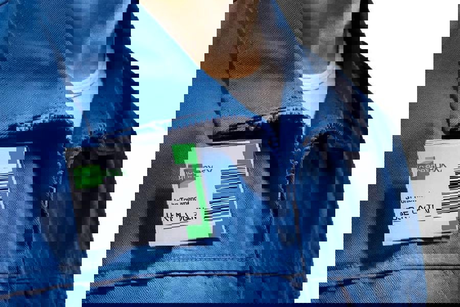 Durable COMBI CLIP Clip & Pin Name Badge Holders + Inserts | 50 Pack | 54 x 90mm