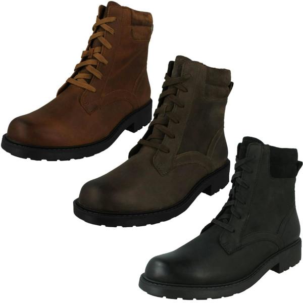 Clarks Ladies Clarks Lace Up Detailed Ankle Boots Orinoco2 Spice
