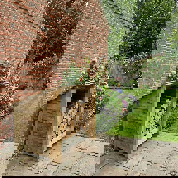 Arbor Garden Solutions Wooden Outdoor Shoe/Log Storage W-79cm, H-66cm, D-54cm