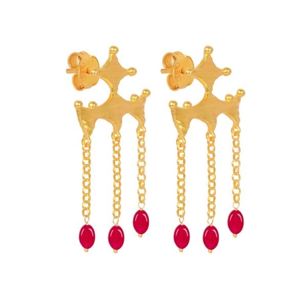 Lila Rasa Ruby Bead Drop Earrings