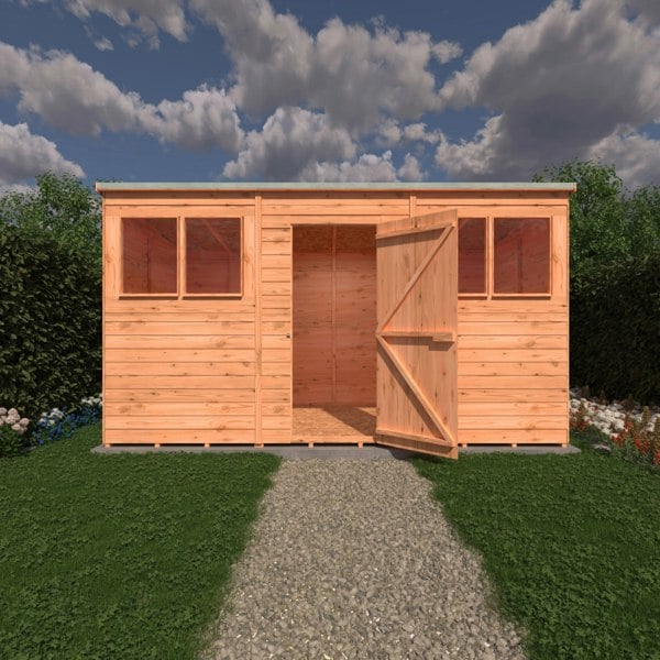 Shire Overlap 12x6 single door pent shed