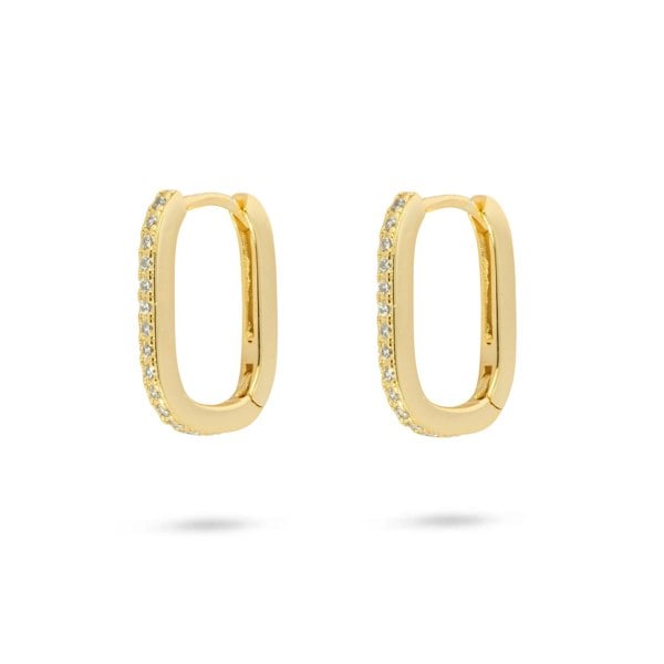 Gold Trip Everyday Crystal U Hoop Earrings