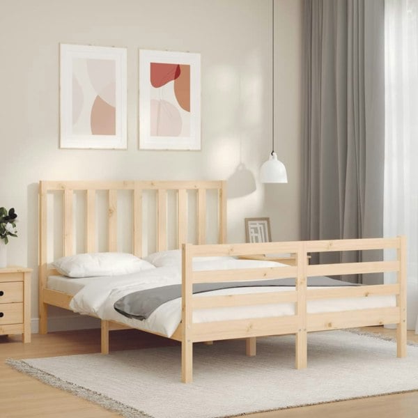 Berkfield Bed Frame with Headboard 120x200 cm Solid Wood