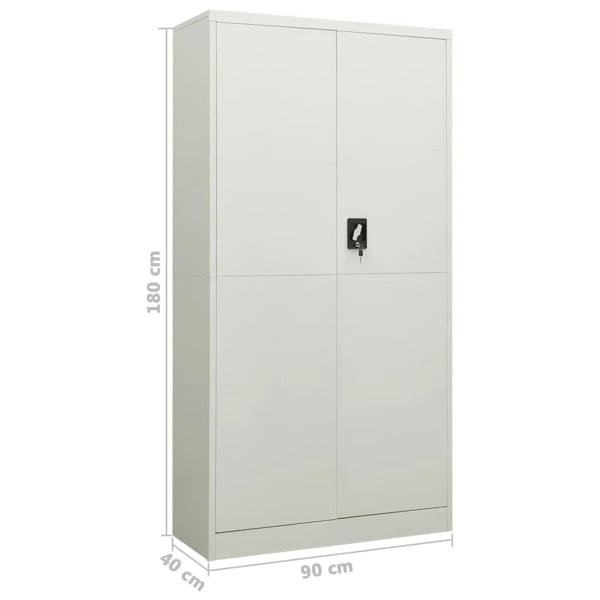 Berkfield Locker Cabinet Light Grey 90x40x180 cm Steel