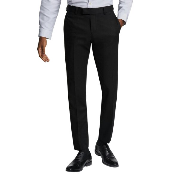 Antique Rogue Slim Fit Black Texture Stretch Trousers