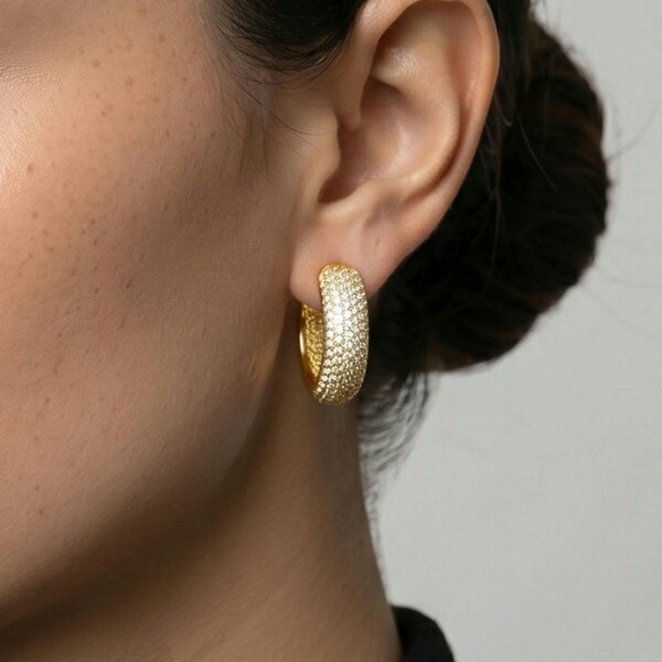 Uchi & Soto Kin Gold Pave Earrings