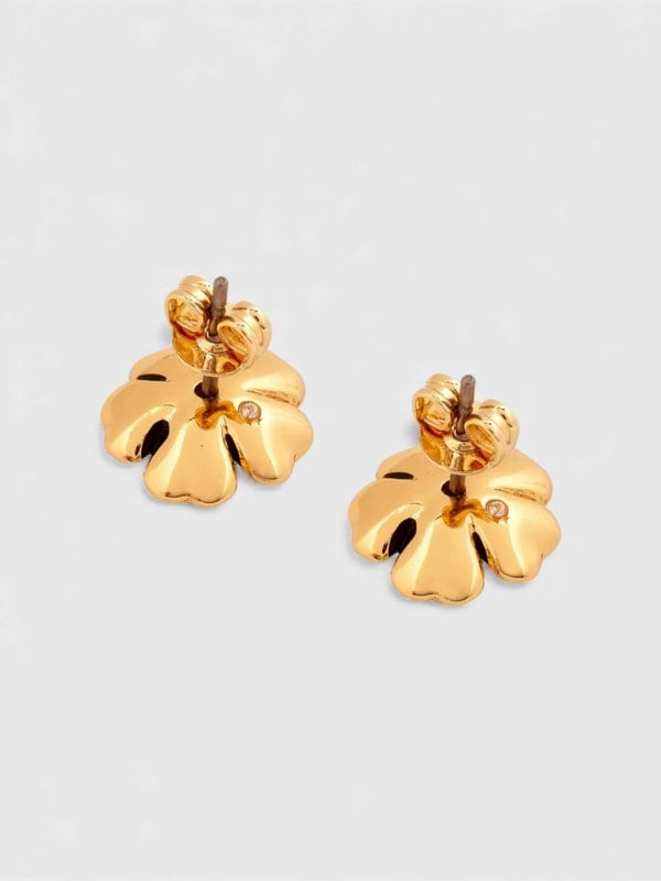 Coach Signature Tea Rose Stud Earrings Metal