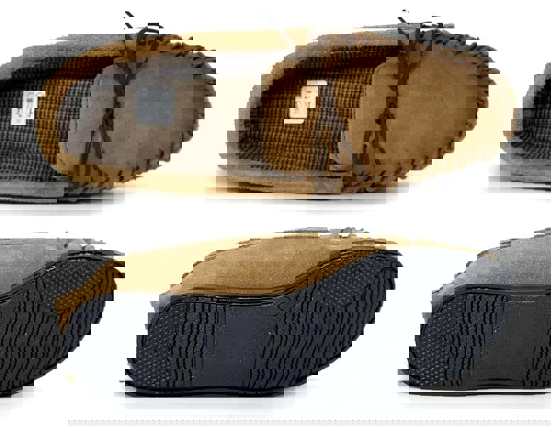 Mokkers Coopers Mens Suede Cotton Lined Navy Moccasin Outdoor Slippers Mades In England