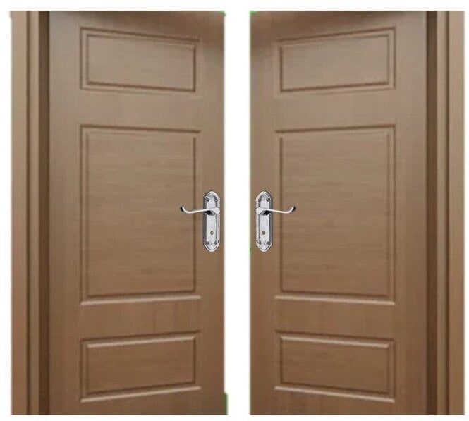EDH Door Hardware Chrome Door Handles - Askworth Internal Door Handles with Bathroom Sash