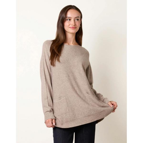 Blue Vanilla Pocket Slash Neck Jumper