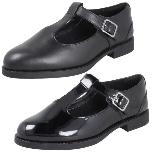 Clarks Girls Clarks Classic T-Bar School Shoes Tapa Hope