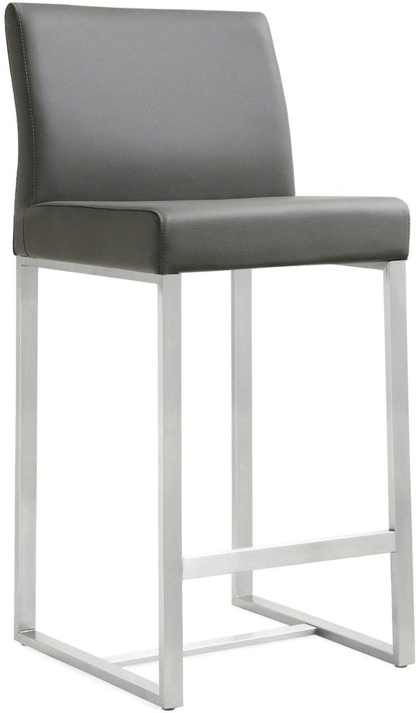 Furniture Edit Denmark Grey Stainless Steel Counter Stool Set of 2