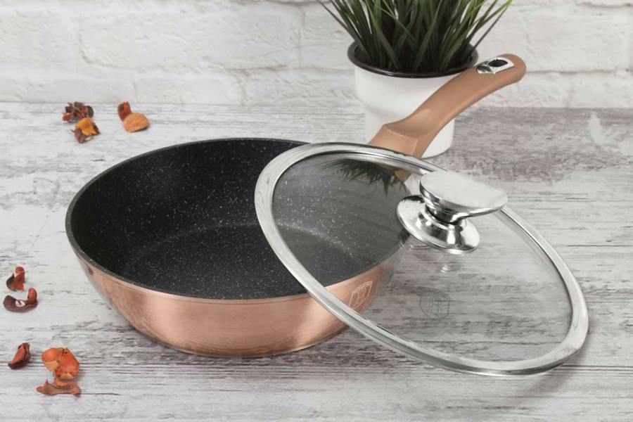 Berlinger Haus BH-1517 Rose Gold Deep Frypan with Lid - Berlinger Haus