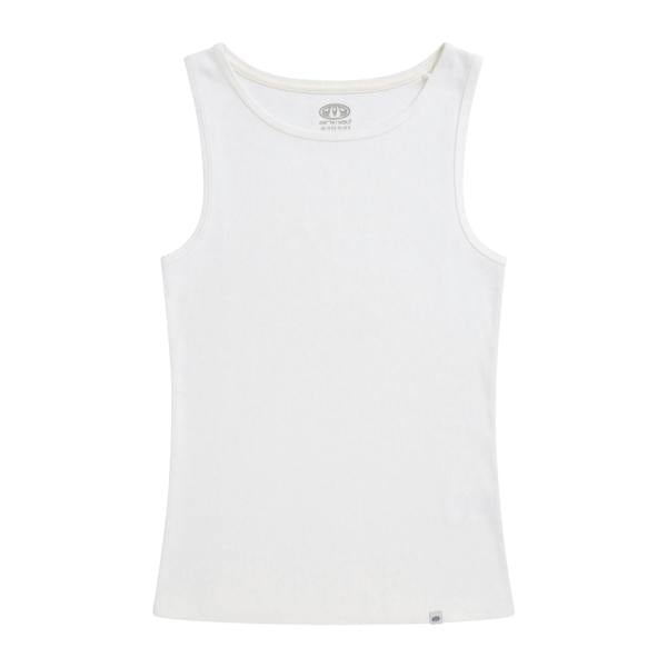 Animal Womens/Ladies Ribbed Organic Tank Top - White - 