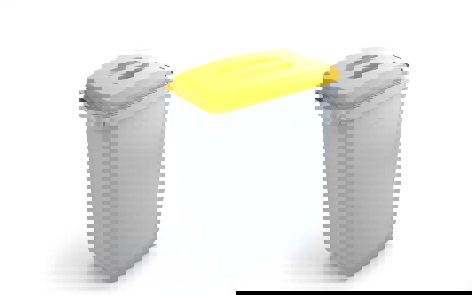 Durable 60L Bin Lid Yellow | Rectangular Recycling Bin Lid | Food Safe | DURABIN