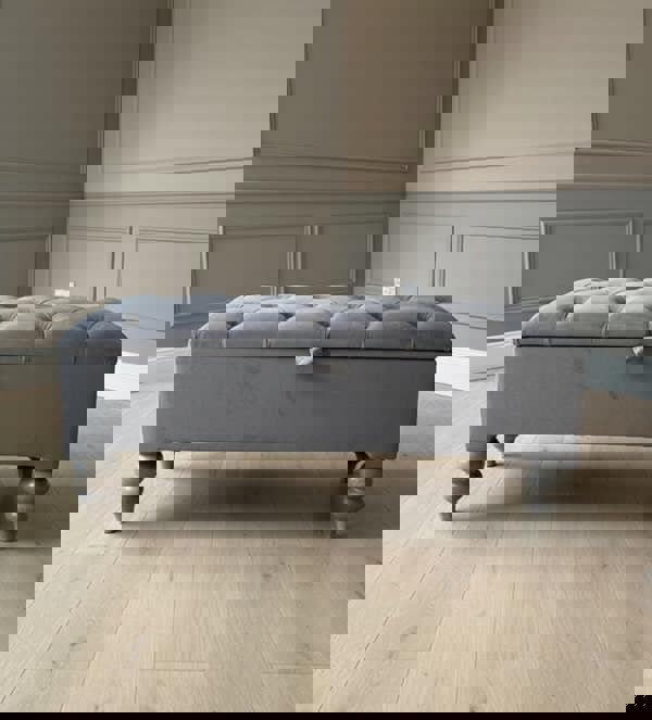 ISTOOLS Dark Grey Storage Ottoman Bench | Coffee Table, Seating & Hidden Storage