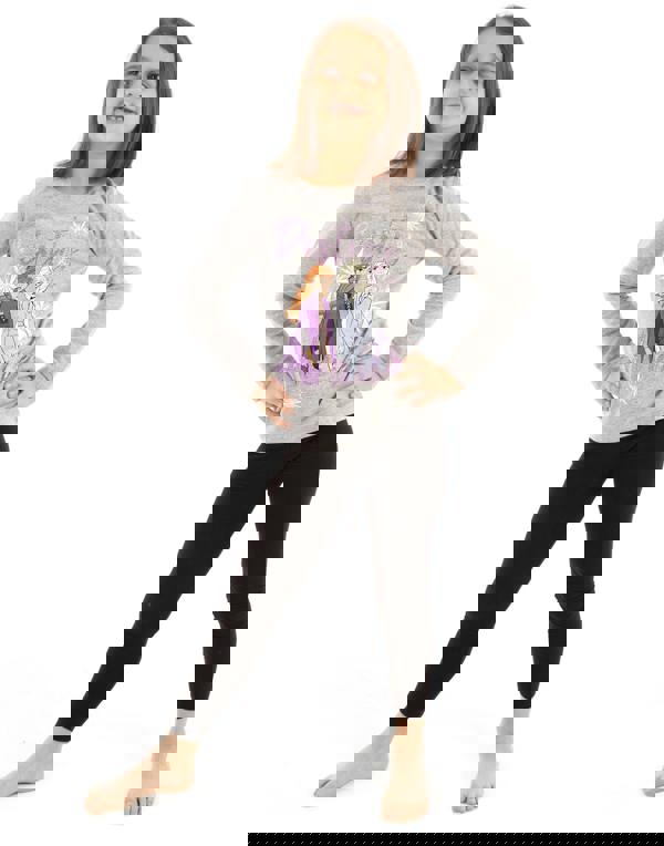 Disney Girls Grey Anna, Elsa Short Sleeved T-Shirt