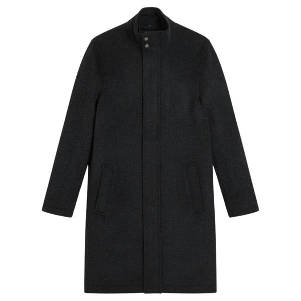 Ted Baker Ederson Wool Blend Funnel Neck Grey Coat