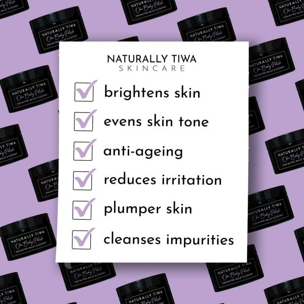 Naturally Tiwa Skincare OKA Body Polish eczema, psoriasis, acne, skin undergoing chemotherapy and radiotherapy, dry skin conditions, Keratosis Pilaris