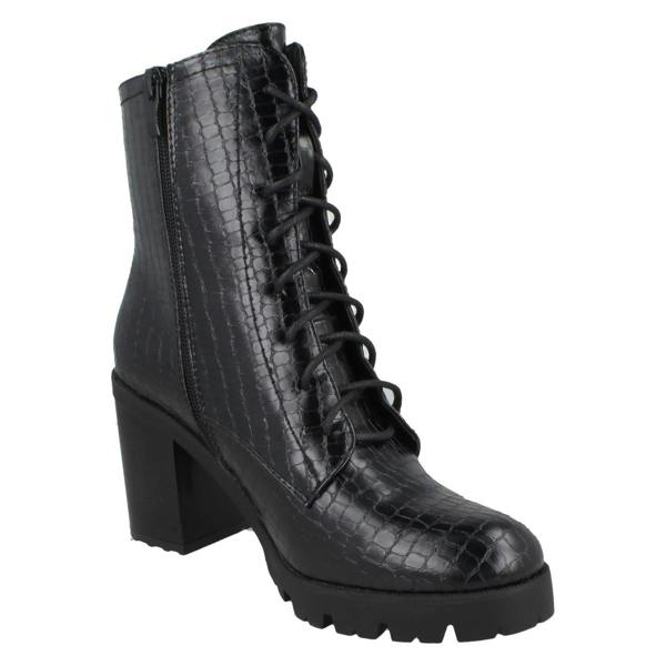 Spot On Ladies Spot On Lace Up Ankle Boot F51013