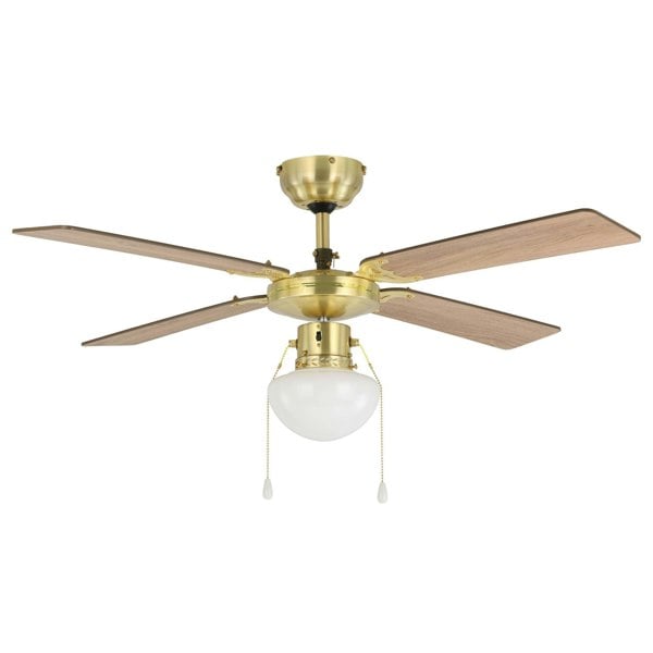 EGLO Fortaleza Bronze And Wood Ceiling Fan
