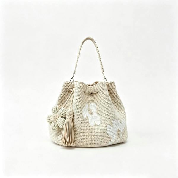 Leaper Hand-Crocheted Floral Shoulder Bag