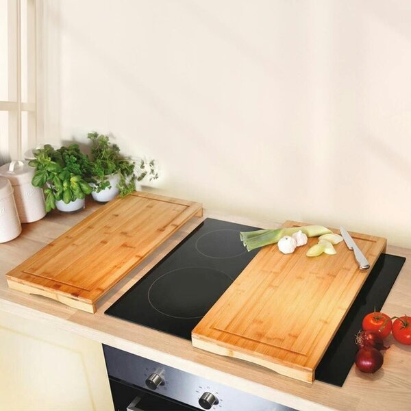 Havendro Set of 2 Bamboo Chopping Board Induction Ceramic Hob Cover Worktop Saver