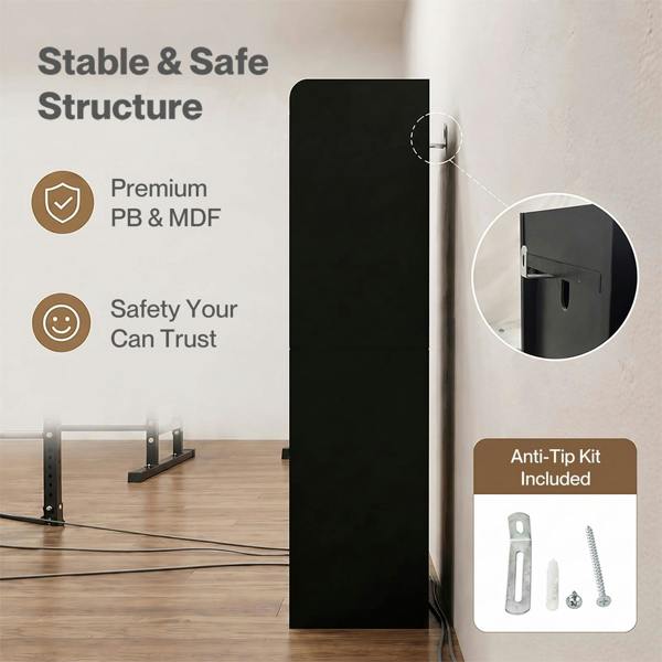 Levede Bathroom Cabinet Slim Corner Storage Adjustable Shelves PB MDF Black