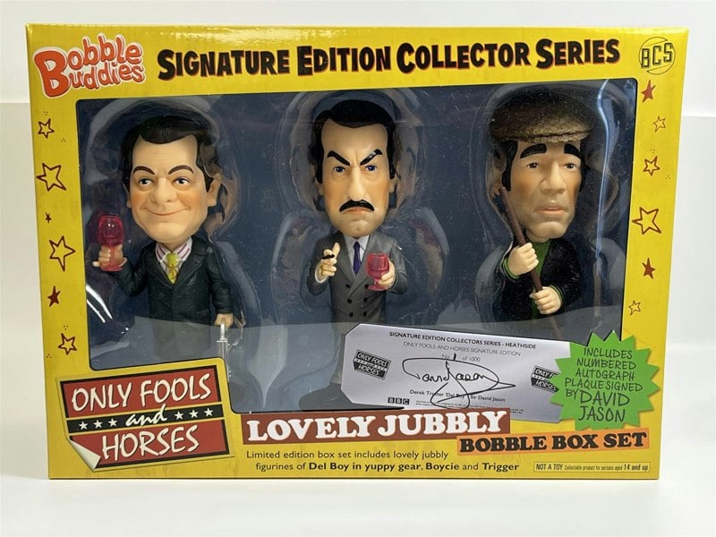 BCS Only Fools and Horses Bobble Buddies 7 Inch Signed By Sir David Jason Bobble Box Set BCOFBOX2