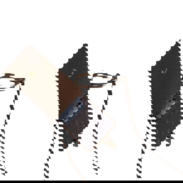 Assots London 'PETRA' Brown Polished VT Real Leather Mobile Phone Crossbody Bag