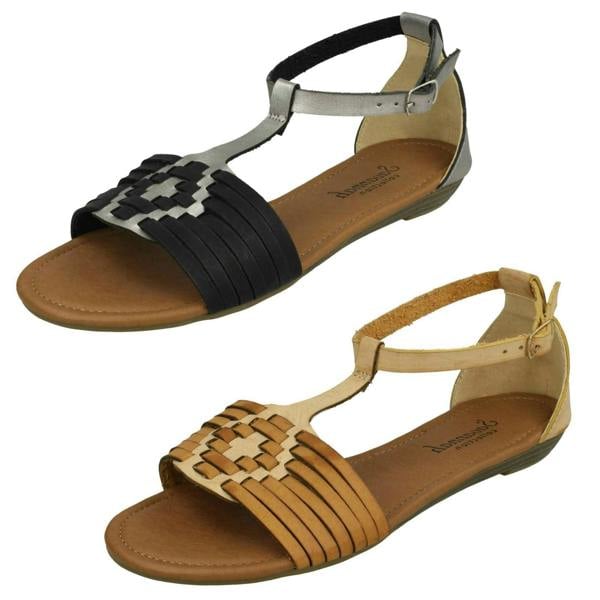 Savannah Ladies Savannah T-Bar Weave Sandals