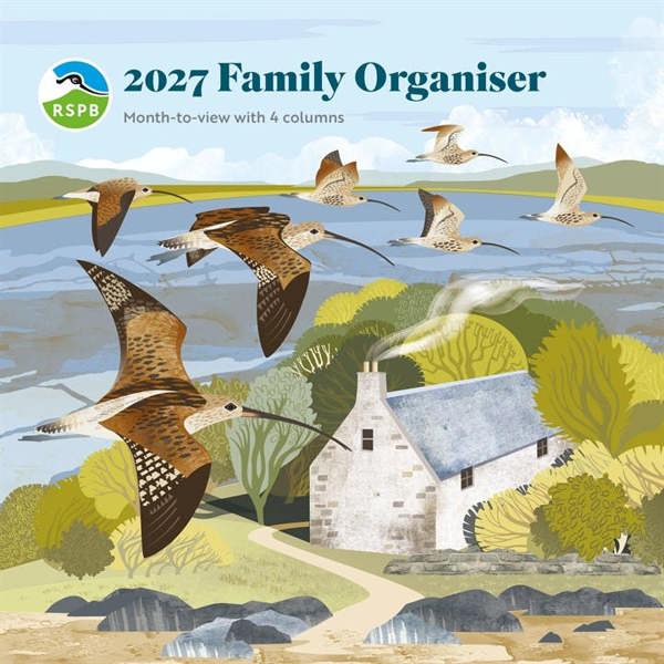 RSPB, Illustrated Household Organiser 2027, Family Planners, Month To View, Animals, Gift