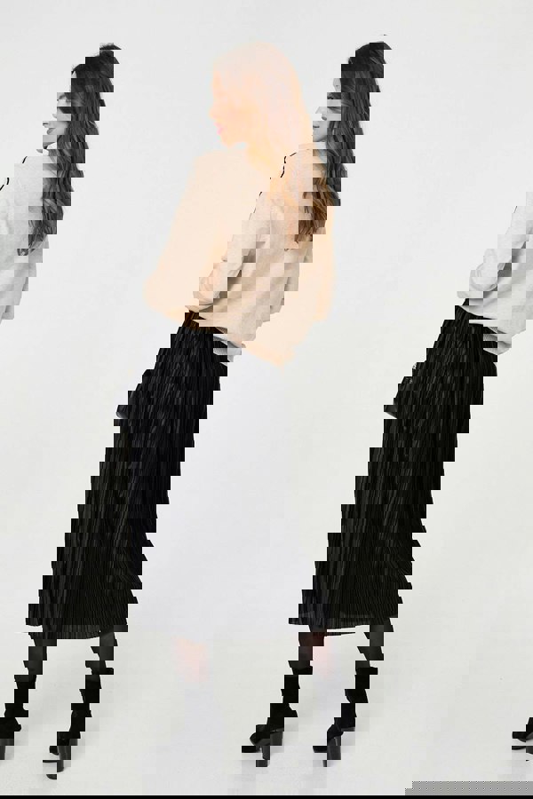 Beige | Floral Detail Long Sleeve Relaxed Jumper
