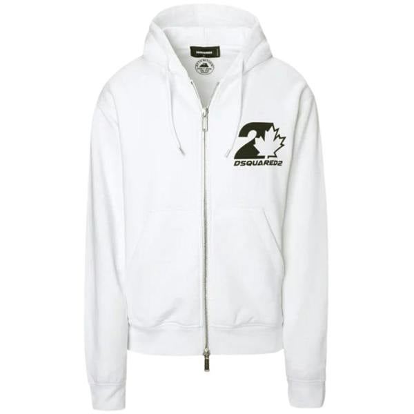 DSQUARED2 Cool Fit Maple Leaf Logo White Hoodie XL