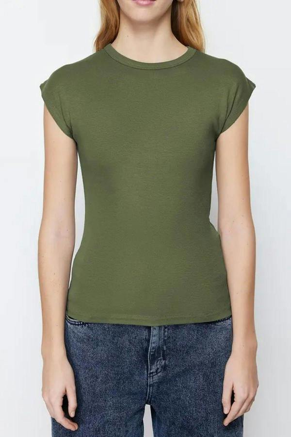 WOVCOR Viscose Fitted Knit Blouse