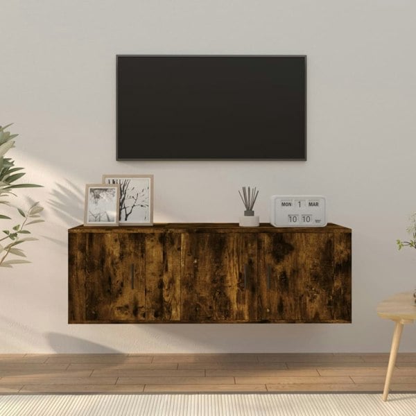 Berkfield 2 Piece TV Cabinet Set Smoked Oak Engineered Wood