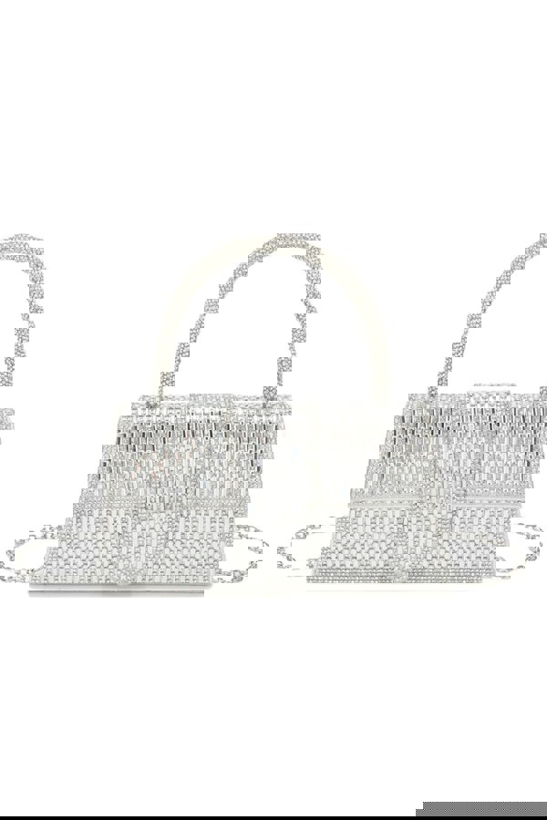 Kitise Elegant Rhinestone Evening Clutch Bag with Chain Strap